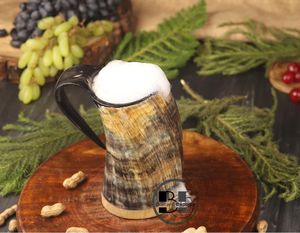 Viking Animal Style Corne À Boire Tasses Inde Artisanat Poli Corne De Bière Fabricant De Chope - Product Image 5
