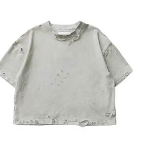 Meilleur fabricant pakistanais de t-shirts Streetwear lourds personnalisés pour hommes t-shirt surdimensionné court vintage délavé pour hommes - Product Image 5