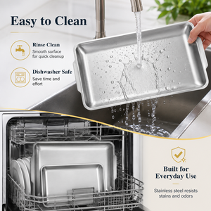 Khay chữ nhật bằng thép không gỉ kiểu Hàn Quốc, màu vàng bạc, dày dặn, dùng để phục vụ đồ ăn, sushi, tráng miệng cho nhà hàng, khách sạn - Product Image 4