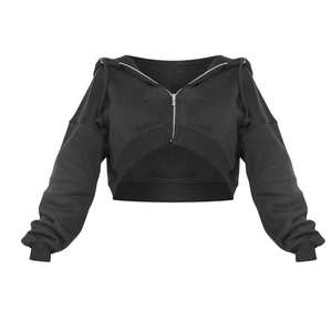 เสื้อฮู้ดผู้หญิงลำลองคุณภาพสูงสำหรับฤดูหนาว ลดราคาพิเศษ ผ้าฝ้ายฟลีซ ปักโลโก้ด้านหน้า - Product Image 5