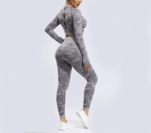 Conjunto Deportivo de 2 Piezas para Mujer, Talla Grande, de Alta Calidad, Personalizable, Ropa de Yoga Sólida, Tejido Ecológico que Absorbe la Humedad - Product Image 2