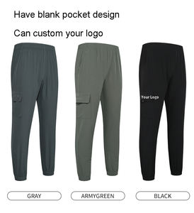 Pantalones deportivos con cintura elástica informales personalizados para hombre, pantalones deportivos acampanados de alta calidad para correr, lona de color Spandex bordada - Product Image 4