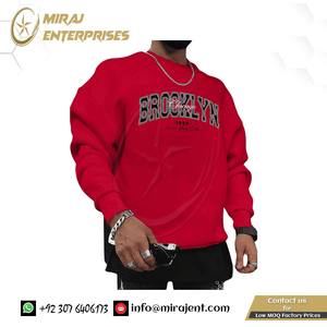 Sweat-shirt pour hommes personnalisé surdimensionné lettre graphique à manches longues thermique col rond pullover décontracté hauts - Product Image 2