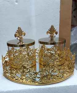 Plateau de service en métal au design unique pour la décoration intérieure Plateau de service en agate Plateau à fruits - Product Image 6