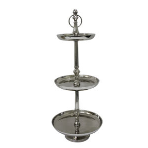 Support à gâteau en bois et en verre de couleur marron moderne plateau à plusieurs niveaux et plateau de service pour mariage support à gâteau décoratif en vrac fait à la main - Product Image 4