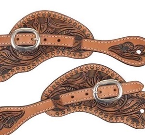 Sangles de Selle Western en Cuir de Qualité Supérieure, Vente en Gros, Qualité Très Fine, Sculpture à la Main, Perles Colorées et Boucle à Prix Abordable - Product Image 4