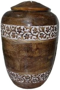 10.5" Handmade Mangowood Urns Memorial Wooden <b>Keepsake</b> Adult <b>Ashes</b> Funeral Urns with Designer Urn <b>for</b> Human & Pet <b>Ashes</b> - Product Image 2