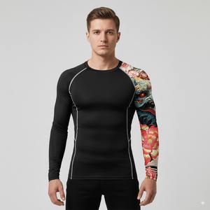 Venta al por mayor de alta calidad de protección solar camisas de compresión Rash Guard sublimado de manga larga personalizado transpirable de secado rápido Unisex - Product Image 1
