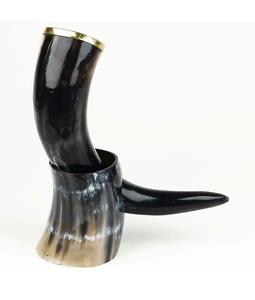 Cuerno vikingo para beber de alta calidad ecológico natural hecho a mano con soporte de cuerno para restaurante y hotel de la India. - Product Image 1