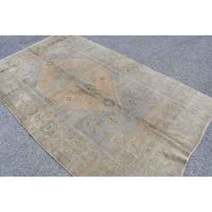 Tapis turc 5,2x9 pieds, marron, bordé, vintage, en laine patchwork, avec envers en latex, décoration intérieure écologique - Product Image 2