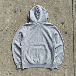 Sweat-shirt à capuche pour femme gris chiné, personnalisé, écologique, hiver, épais, 100% coton molletonné, uni, essentiel - Product Image 2