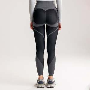 Leggings sans couture Bristle Pro noirs, extensibles dans 4 directions, respirants, effet push-up, taille basse, grande taille XL pour le fitness et le yoga, offre ODM - Product Image 2