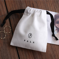 Sac à poussière en coton naturel de taille personnalisée avec fermeture à glissière durable minimaliste de luxe de marque