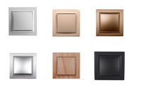 Offre Spéciale 1 gang 1 voie luxe or 220V IP22 interrupteur mural 16A interrupteur de lumière électrique ABS plastique usage domestique normes ue/royaume-uni/états-unis