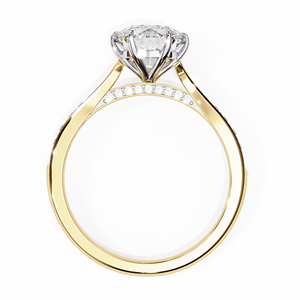 Bague de fiançailles solitaire en or jaune 18 carats pour femme avec bagues en diamant certifiées IGI - Product Image 6