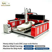 Machine de gravure CNC 5 axes robuste et de grande envergure pour la sculpture de moules marins pour coques de navires