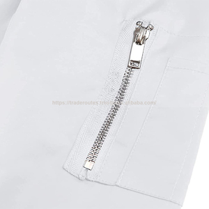 Blouson aviateur homme décontracté coupe ajustée blanc uni à capuche col montant fermeture éclair nouvelle collection taille XL pour automne hiver Service OEM - Product Image 4