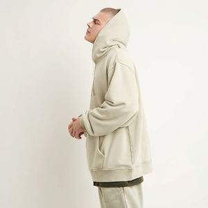 Quantité minimale de commande bas blanc plaine Boxy Streetwear pull à capuche de haute qualité sans cordon personnalisé blanc surdimensionné à capuche hommes - Product Image 2