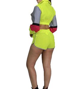 Lightweight Cotton Tracksuit <b>Reflective</b> Windbreaker Set Custom Color Track <b>Jacket</b> Women Autumn Crop Top Set Streetwear Printed - Product Image 6
