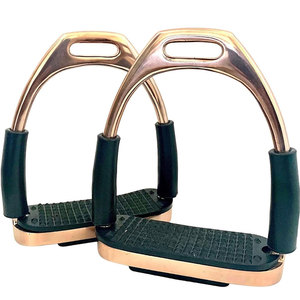 Estribos DE SEGURIDAD Flexi de oro rosa de brillo extremo, pantalones de primera calidad, estribos flexibles de acero para montar a caballo, antideslizante, agarre fuerte - Product Image 3