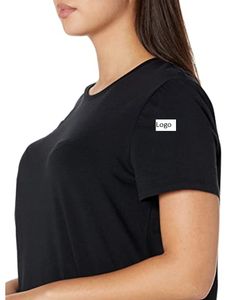 T-shirt ras du cou pour femmes, coupe classique à manches courtes, tendance, personnalisé, avec impression sur fond blanc - Product Image 3