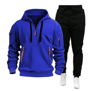 2025 nouveaux hommes marque vêtements de sport costume haute décontracté impression printemps automne fermeture éclair à capuche pantalon Jersey survêtement 2 pièces ensemble d'entraînement - Product Image 5