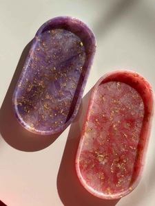 Bandeja Decorativa de Resina en Varios Colores, Organizador de Cosméticos, Decoración del Hogar, Bandeja Ovalada de Resina, Bandeja de Tocador de Alta Calidad - Product Image 3