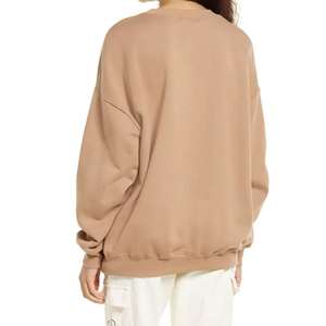 Sudadera Extra Grande para Mujer, Cuello Redondo, Invierno, Otoño, Tejido Transpirable, Diseño Liso, Logotipo en la Espalda, Ropa al por Mayor - Product Image 3