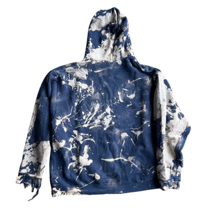 <b>Bleached</b> Thrashed Men Hoodies Blue Blank Tie Tye Pullover Cotton Blended Hoodie Basics Sweatshirt For Unisex - Product Image 2