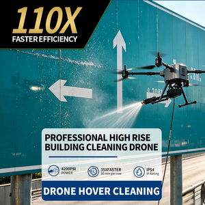 Drone de nettoyage haute pression électrique professionnel en alliage d'aluminium BROUAV C10 pour le nettoyage des fenêtres de bâtiments et le lavage de voitures - Product Image 4