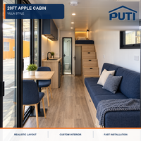Villa modulaire de luxe en acier de 20 et 40 pieds, type Apple Pod Island, pour hôtels tropicaux, clubs de plage et centres de plongée