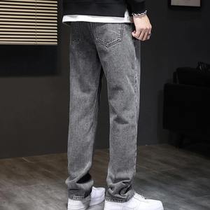 กางเกงยีนส์ทรงหลวมสำหรับผู้ชายกางเกงผ้าฝ้ายซักเบาพิมพ์ลายได้ตามต้องการ - Product Image 2