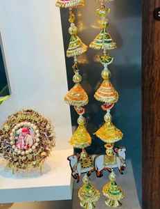 ลูกปัด tingle Gota แขวนผนังพร้อมที่แขวนวัวสำหรับตกแต่งวัดติดตั้งบนเวทีแต่งงานพิธีกรรมฮินดู - Product Image 3