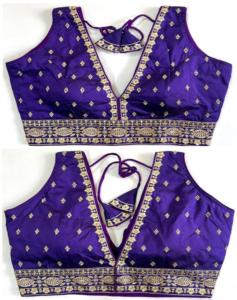 Modern Blouse Has Zari , Thread Work and Handwork Ready to Blouse Has Froent Open Pattern and Beautiful Knot Summer - Product Image 1