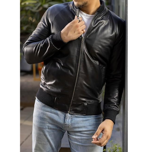 Veste bomber varsity pour homme en polyester/coton, imperméable, respirante, séchage rapide, logo frontal personnalisable, double - Product Image 4
