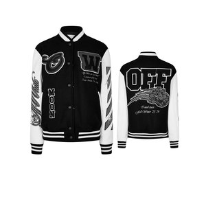 Blouson de baseball avec logo personnalisé conception chenille broderie logo blouson universitaire à la mode collage pour hommes - Product Image 1