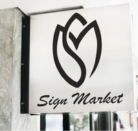 Blade Logo Sign Custom Your Logo Sign Custom Round Shop Sign Street 12 25 LED Strips Équipement publicitaire mural AI, PSD
