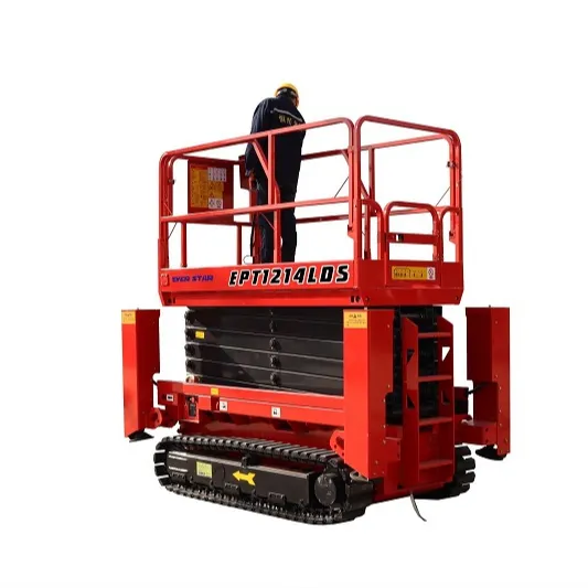 EPT1214LDS 320 KG 14 M Outricgger Auto Crawler Aerial Elevating Lift Work Platform More Stable