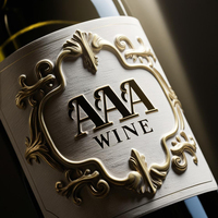 Etiquetas de Vino Duraderas de Latón y Acero Inoxidable, Suministro de Fábrica, Adhesivas, Grabado Personalizado para Vino Premium, Whisky y Cerveza