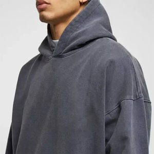 Sudadera con capucha extragrande de algodón de rizo francés de alta calidad para hombre con estilo de hombro caído de lana gruesa de bestex en blanco liso personalizado - Product Image 4