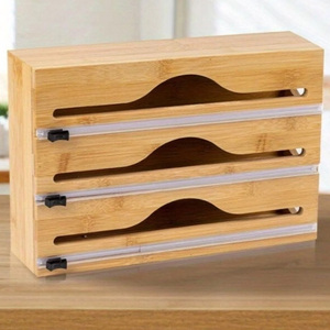 High Quality Bamboo 3-Tier Square Table Top Organizer Multifunction Medium Capacity Vegetable <b>Rack</b> <b>Towel</b> Holder - Product Image 3