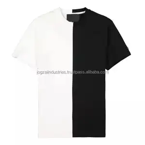 Vêtements personnalisés pour hommes Nouveau design T-shirt deux tons demi-noir demi-blanc de couleur pour les hommes au Pakistan