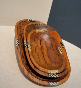 Bandeja de Servicio de Madera Hecha a Mano con Acabado Brillante, Decoración de Esmalte con Impresión Digital, Bandeja de Servicio Artesanal - Product Image 2