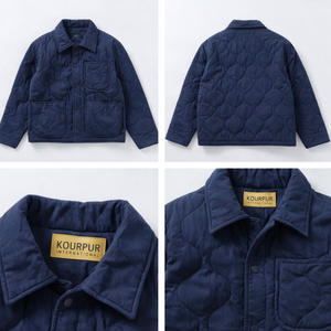 Veste pour homme, bleu marine, matelassée, légère, isolée, doudoune, veste décontractée pour l'hiver et l'automne, vêtements de travail, veste à boutons-pression pour l'extérieur - Product Image 6