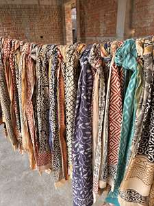 Bagru Dabu พิมพ์ลายภาพวาดด้วยมือไม้ Dabu ที่สวยงามมากโสร่งที่ไม่ซ้ำกันสำหรับผู้หญิง100% ชายหาดห่อผ้าฝ้าย Pareos ขายส่ง - Product Image 5