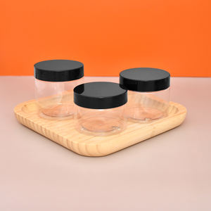 Conteneur d'emballage vide personnalisé de 250ml pot en plastique de stockage de <span class=keywords><strong>miel</strong></span> pour animaux de compagnie grands pots à bonbons en plastique PET avec couvercles - Product Image 5