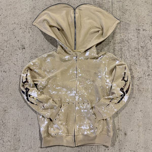 Nouveau sweat à capuche zippé pour hommes Vintage Logo personnalisé Dtg tissu imprimé hommes sweat à capuche zippé 100% coton hommes camouflage sweat à capuche zippé - Product Image 5