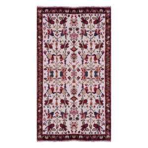 <b>Persian</b> Hand-Knotted <b>Rug</b> Made With Natural Wool & Cotton Color <b>Red</b> 3'2 X 5' Pan0 - Product Image 1