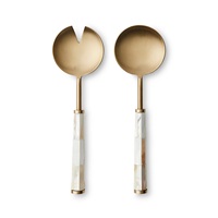 Ensemble de cuillères à salade en acier inoxydable MOB Designer, outils à salade écologiques pour les événements de mariage et l'utilisation à la maison/hôtel