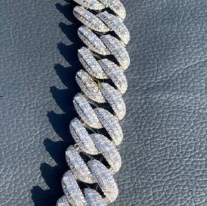 Luxury High Shine <b>VVS</b> Cuban <b>Chain</b> 16mm 20mm Iced Links Durable Statement Piece Diamond Jewelry Findings Components 925 Silver - Product Image 4